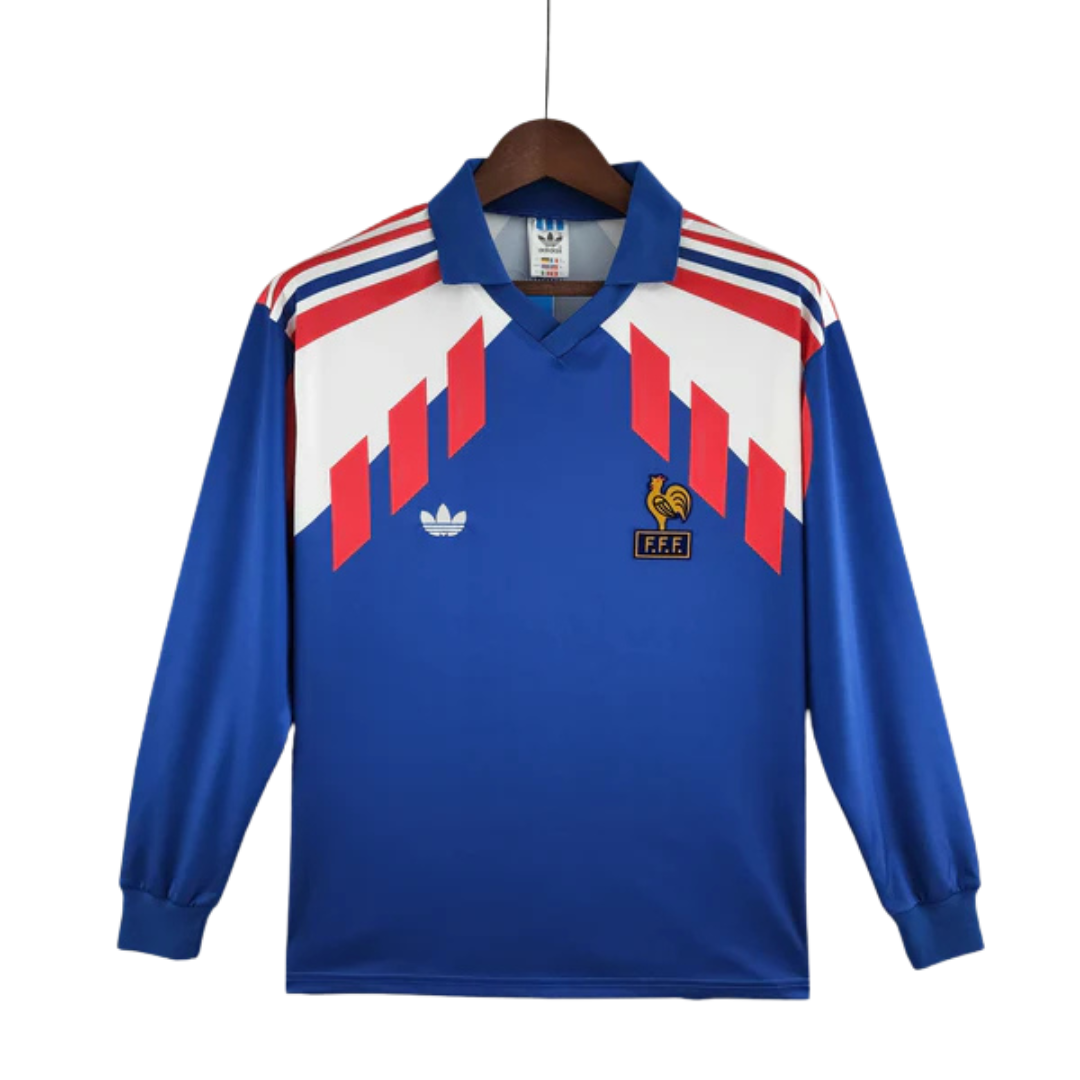 Camisa Manga Longa Seleção França 88/90 Adidas - Azul